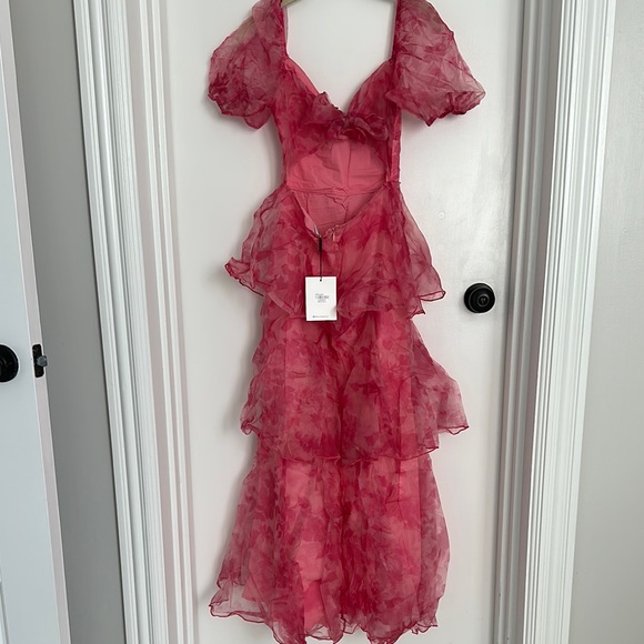 Elegant Pink Ruffled Dress - Picture 4 of 4